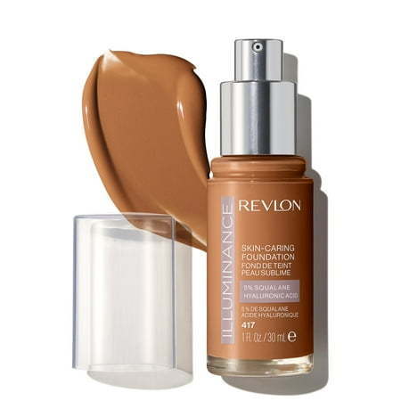 lot 60092 image: FACTORY SEALED - Revlon Illuminance Skin-Caring Liquid Foundation  Hyaluronic Acid  Hydrating and Nourishing Formula with Medium Coverage  417 Warm Caramel  1 fl oz.