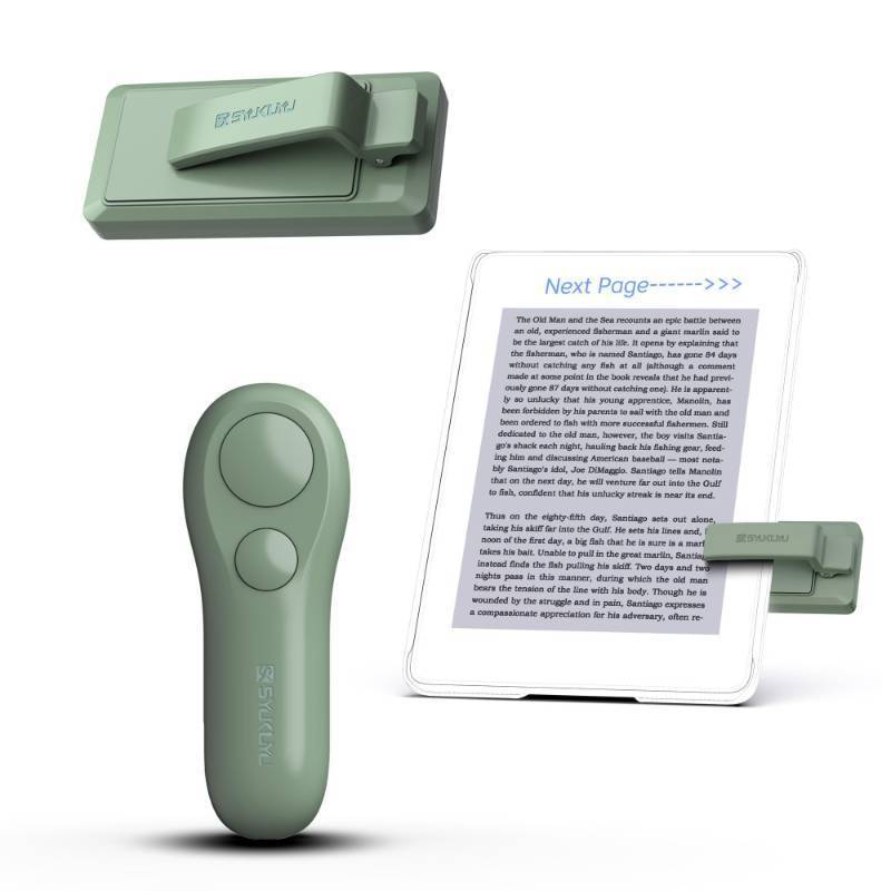 lot 61244 image: SK SYUKUYU RF Remote Control Page Turner for Kindle Reading Ipad Surface Comics, iPhone Android Tablets Reading Novels Taking Photos(Green)