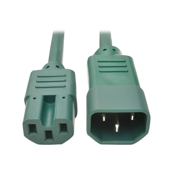 lot 62912 image: FACTORY SEALED - Tripp Lite 6ft Heavy Duty Power Extension Cord 15A 14 AWG C14 C15 Green 6   Green