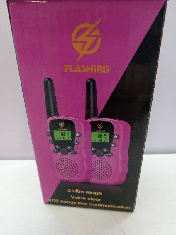 lot 62929 image: FACTORY SEALED - Flashing Pink Walkie Talkie Set