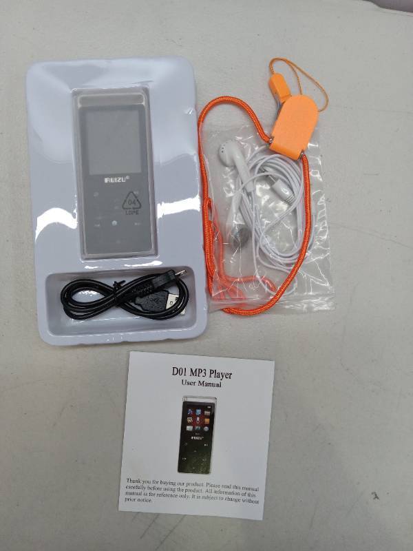 lot 62946 image: FACTORY SEALED -  Digital Music Player Compact and Portable 8 GB MP3 Player with 1.8inches Colorful Screen, Hifi Lossless Sound Alloy Metal Body with Voice RecorderPedometer