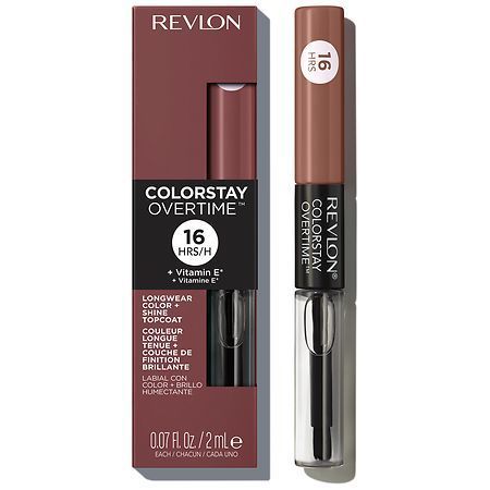 lot 63172 image: FACTORY SEALED - Revlon ColorStay Overtime Longwearing Gloss Lipstick with Vitamin E  560 Taupe Time  0.07 fl oz