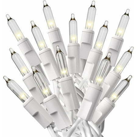 lot 63580 image: Prextex Christmas Lights (60 Feet  300 Lights) - Clear White Christmas Tree Lights with White Wire - IndoorOutdoor String Lights - Warm White Twinkle Lights