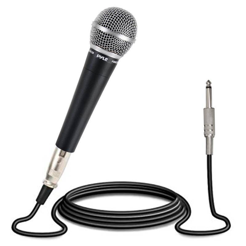 lot 63921 image: APPEARS NEW - Pyle Microphone, Dynamic Cardioid, XLR Cable Included, Unidirectional, Rugged Construction, Built-in Pop Filter, Perfect for Stage & Studio, High Gain, Ultra-Wide Frequency Response, 15ft Cable