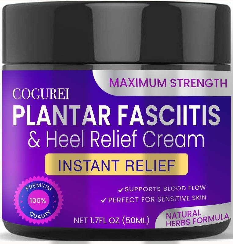 lot 64396 image: FACTORY SEALED - COGUREI Plantar Fasciitis Relief Cream Herbal Therapy Product for Heel Spur, Achilles Tendonitis & Other Foot Discomfort �� Natural Soothing Formula (1.7 Ounce(Pack of 1))