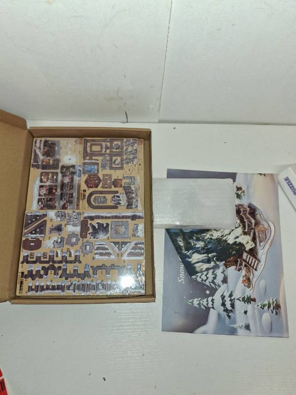 thumbnail image 2 of Snapklik.co : LED 3D Wooden Puzzle Winter Cabin DIY Iniature Building Kit 2 of 10