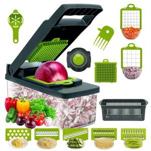 lot 55633 image: NEW 16 in 1 Manual Vegetable Cutter Chopper with Spatula Full Size