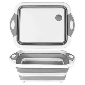 lot 66697 image: NEW Small Collapsible Cutting Board Multi-function Dish Tub Basket 8.5 QT