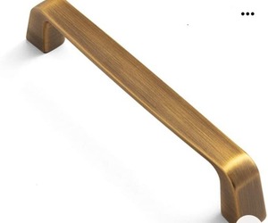 lot 66719 image: 10 Goo-Ki Brushed Brass Zinc Alloy Wide Cabinet Handles 5.04 128mm Hole Pulls -23751