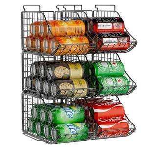 lot 66723 image: Sonyabecca 6-Pack Can Storage Organizer Pantry, Stackable Kitchen Canned Food - 18489