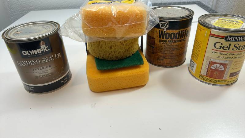 lot 58 image: Wood stain and sponge