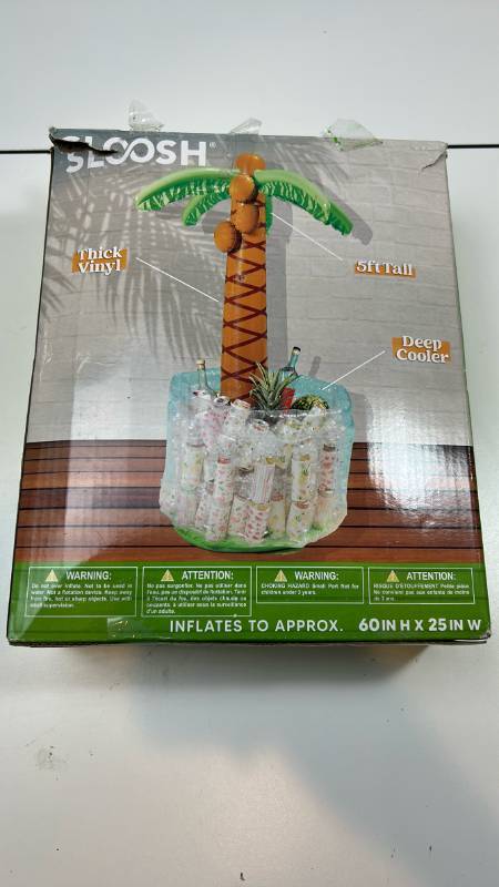lot 65 image: Sloosh Palm Tree Inflatable Drink Cooler