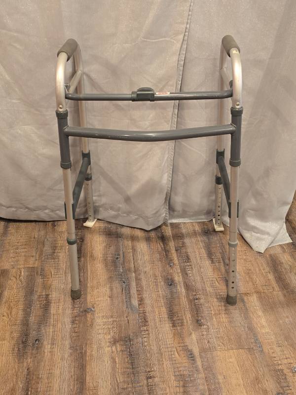 lot 68 image: Adjustable Medical Walker with Dual Handles