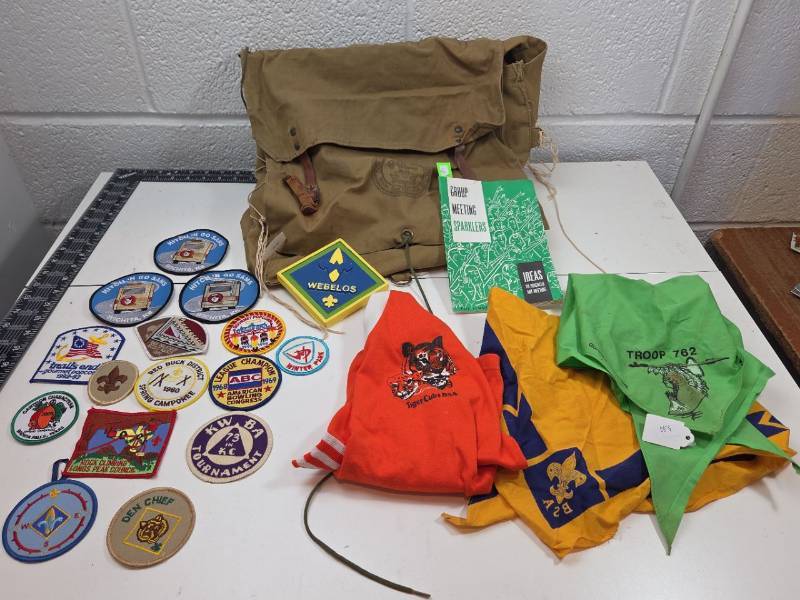 lot 106 image: Boy Scout Memorabilia Collection with Backpack
