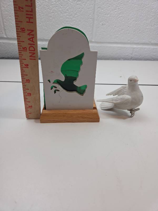 lot 134 image: Decorative Dove Collection Dove and Candle Holder