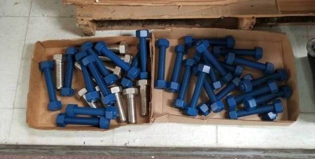 lot 4393 image: Highland Threads Studs Tef Blue Studs and Nuts