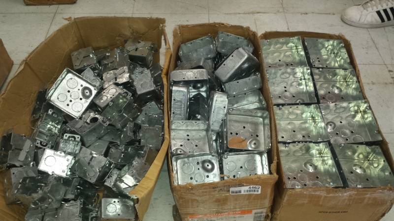 lot 4462 image: Huge Lot of Metal Construction Outlet Boxes
