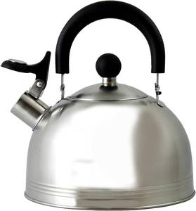 lot 7002 image: Mr. Coffee Carterton Stainless Steel Whistling Tea Kettle, 1.5-Qt