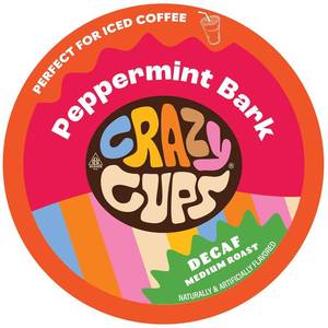 lot 7005 image: Crazy Cups Decaf Peppermint Bark Coffee Pods, Keurig, 22 Count