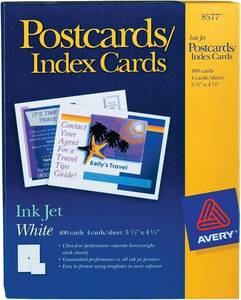lot 7006 image: $46 Avery Postcards for Inkjet Printers, 5.5 x 4.25 in, White, Box 400