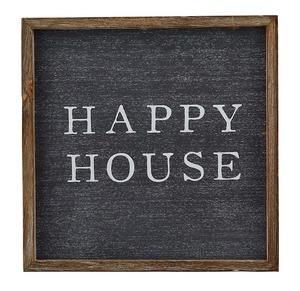lot 7009 image: Mud Pie Farmhouse Wood Decorative Plaque with Happy House