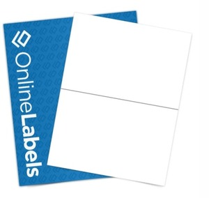 lot 7013 image: 100 ct 8.5 x 5.5 Half Sheet Labels - Standard White Matte