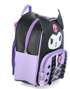 lot 7020 image: Kuromi Leather Ruffle Womens 10.5 Mini Backpack Purple