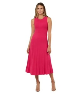 lot 7044 image: Remi Bader Womens Pleated Midi Dress, XSmall, Pink