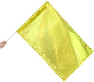lot 7062 image: Danzcue Metallic Praise Flag with Rod, Gold, Small