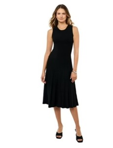 lot 7065 image: Remi Bader Womens Pleated Midi Dress, Large, Black