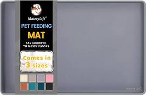 lot 7076 image: MateeyLife Silicone Cat and Dog Food Mat for Floors Anti-Slip