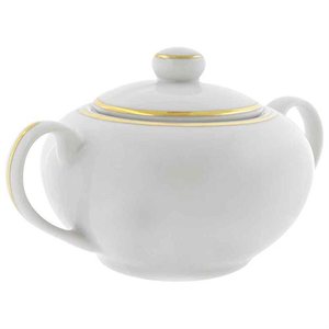 lot 7081 image: 10 Strawberry Street GL0018 8 oz Gold Line Sugar Bowl with Lid