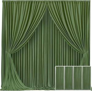 lot 7100 image: $50 4 Panels Valley Green Backdrop Curtain 20ft(W) x 10ft(H)