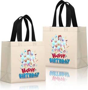 lot 7102 image: Small PURPLEPINK Metallic Birthday Gift Bags with Handles, 18 Pcs