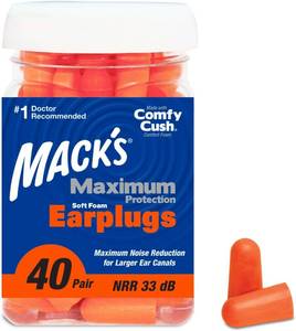 lot 7106 image: Mack s Maximum Protection Soft Foam Earplugs - 40 Pair, 33 dB NRR