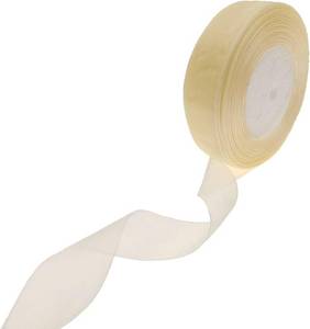 lot 7118 image: FYdxeud Sheer Organza Ribbon 34 x 50 Yards Cream, GREY