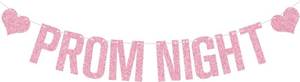 lot 7131 image: Pink Glitter Prom Night Banner, Prom 2025, Class of 2025 Graduation