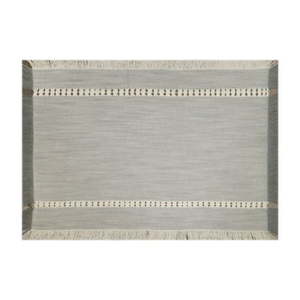 lot 7143 image: 4 Better Homes & Gardens Grey Fringe Cotton Placemats, 14x20