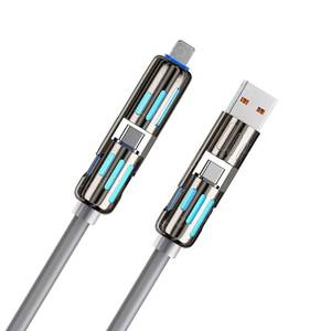 lot 7163 image: 2 Pack 4-in-1 Fast Charging Cable, 240W USB-AC to Type-C Charger