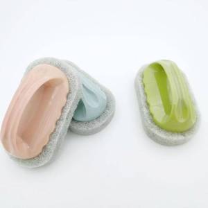 lot 7167 image: 3Pcs Sponge Brush Set, for Kitchen, Bathroom & Tiles Cleaning