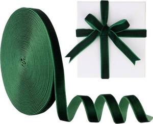 lot 7180 image: LVYOUIF 38 Inch Velvet Ribbon, 10 Yards Single-Sided, LIGHT BLUE