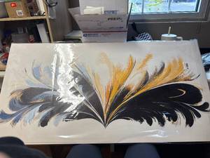 lot 22 image: $92 QSQ White Wall Art for Living Room Print 24x48