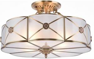 lot 44 image: $129 Tiffany Ceiling Lamp Semi-Flush Mount 4-Light Drum Shade
