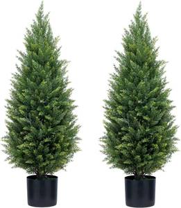 lot 45 image: $258 ECOLVANT Two 3ft Artificial Topiary Trees