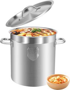lot 46 image: $55 13 Qt Stainless Pot, Commercial Crab Boil Pot, Heavy Duty