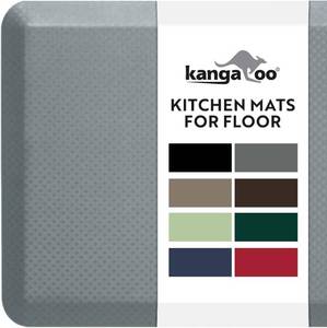 lot 49 image: KANGAROO Thick Ergonomic Anti-Fatigue Kitchen Mats 17x24, Gray