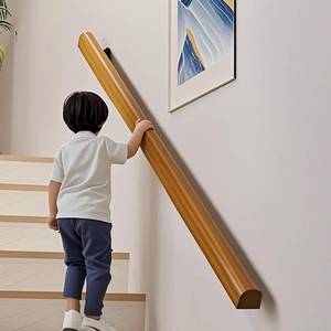 lot 50 image: 3FT Wooden Stair Railing Indoor, Non-Slip Handrail for Stairs