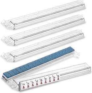 lot 82 image: Mahjong All-in-One Tile Rack & Pusher - Clear Acrylic, 4-Pack