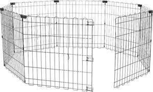 lot 84 image: Amazon Basics Foldable Octagonal Metal Dog Playpen, 24x24, Black