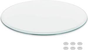 lot 89 image: The Better Bevel 24in Round Glass Table Top - Clear Tempered